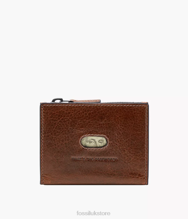 Wallet 2N02H1730 Cognac Men Fossil Andrew Card Zip Case