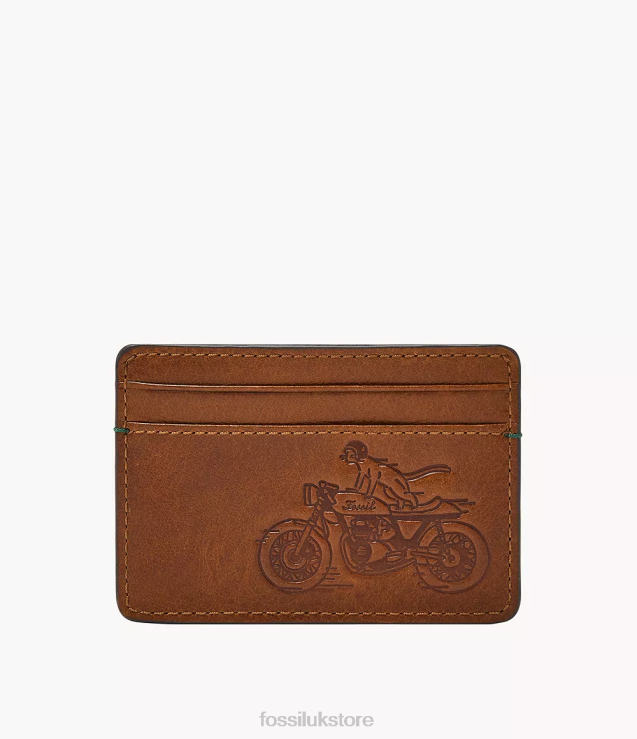 Wallet 2N02H1733 Brown Men Fossil Bronson Card Case