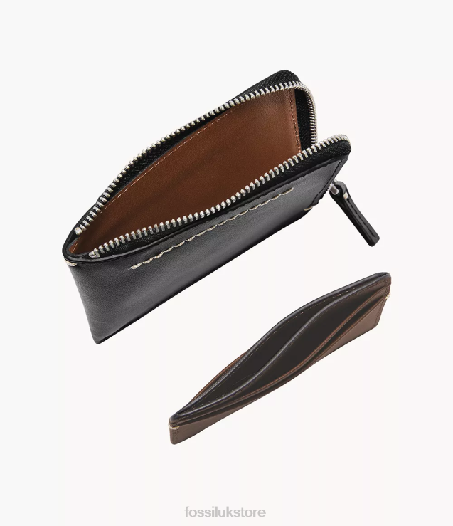 Wallet 2N02H1747 Black Men Fossil Westover L Zip Card Case