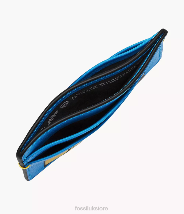 Wallet 2N02H1805 Blue Men Fossil Limited Edition Batman Legacy Card Case
