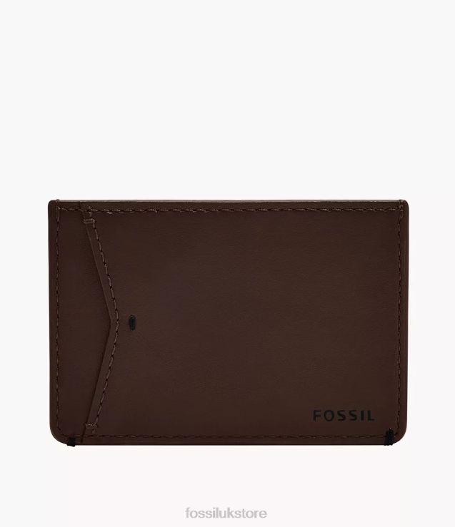 Wallet 2N02H1831 Dark Brown Men Fossil Joshua Card Case