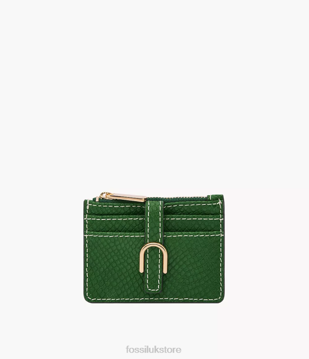 Wallet 2N02H760 Green Women Fossil Vada Zip Card Case