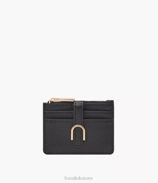 Wallet 2N02H761 Black Women Fossil Vada Zip Card Case