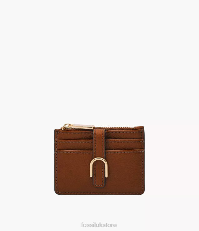 Wallet 2N02H800 Brown Women Fossil Vada Zip Card Case