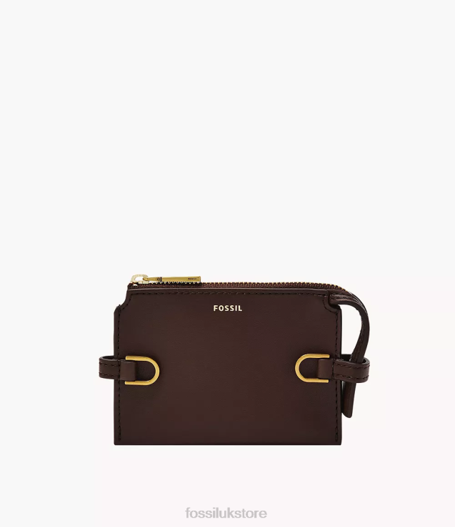 Wallet 2N02H876 Dark Brown Women Fossil Kier Card Case