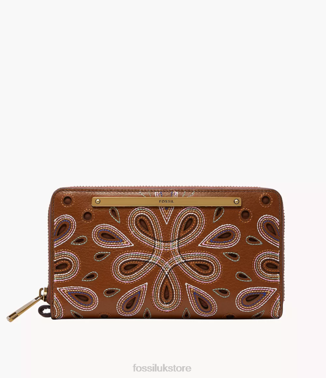 Wallet 2N02H880 Brown Women Fossil Liza Zip Around Clutch