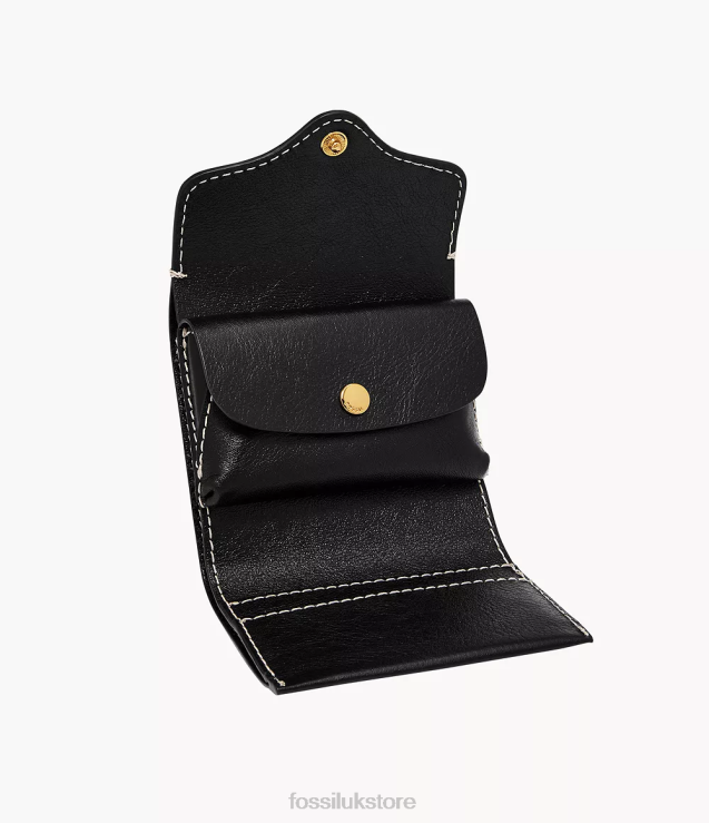 Wallet 2N02H768 Black Women Fossil Heritage Trifold