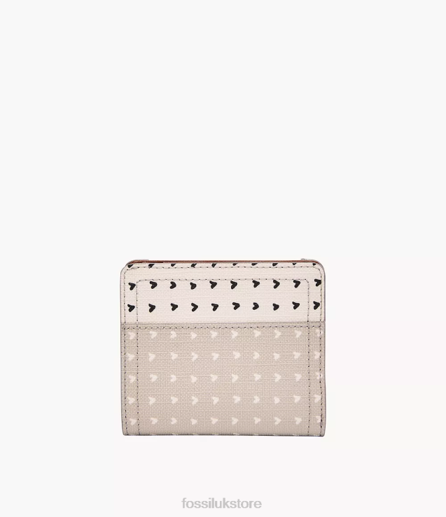 Wallet 2N02H889 Beige/Brown/White Women Fossil Logan Small RFID Bifold