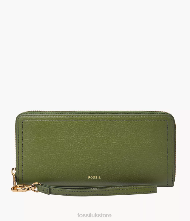 Wallet 2N02H787 Green Women Fossil Logan Zip Around Clutch
