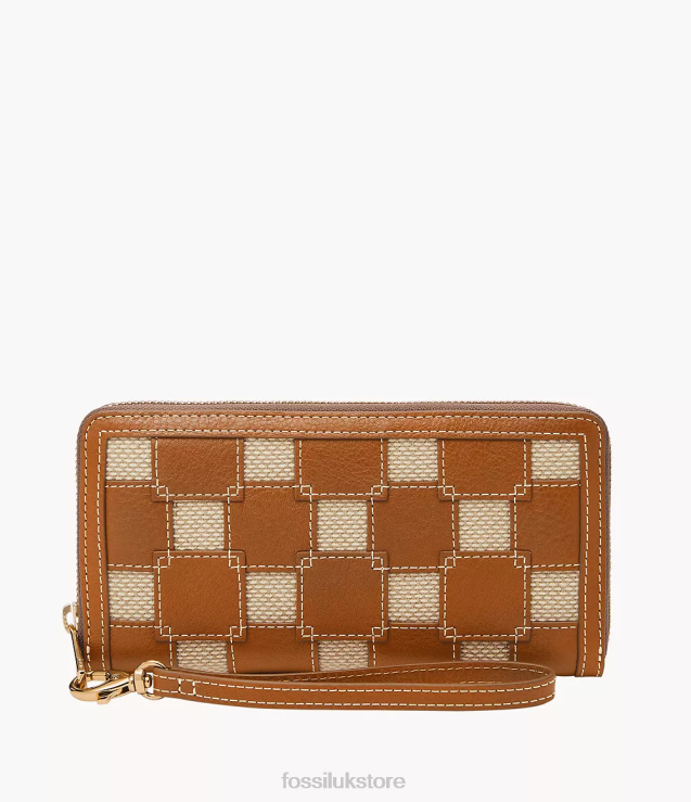 Wallet 2N02H788 Saddle Women Fossil Logan Zip Around Clutch