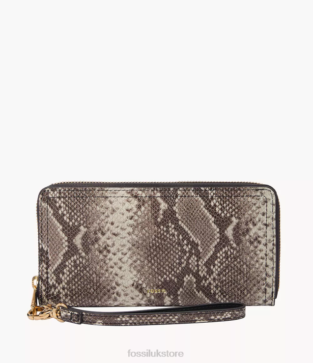 Wallet 2N02H797 Snake Print Women Fossil Logan Zip Around Clutch