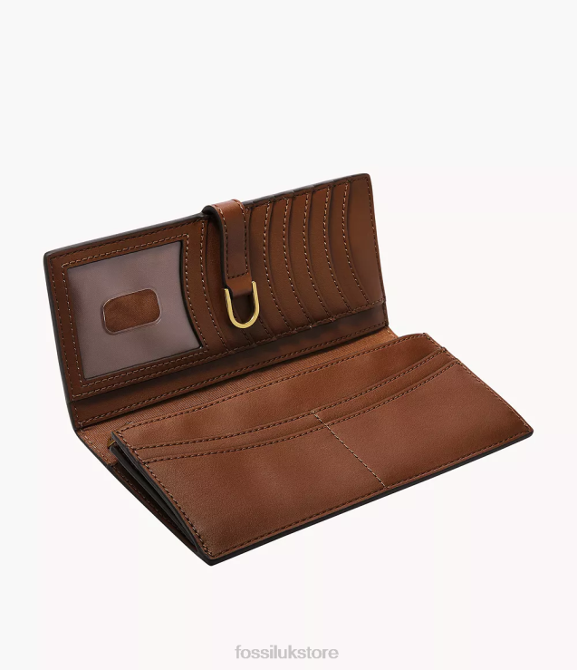 Wallet 2N02H811 Brown Women Fossil Kier Cactus Leather Tab Clutch