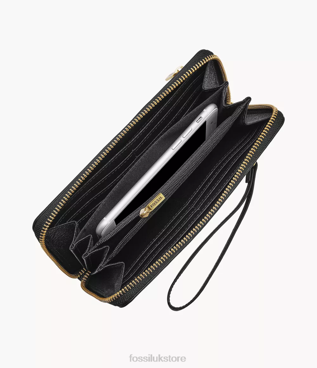 Wallet 2N02H827 Animal Print Women Fossil Logan RFID Zip Around Clutch