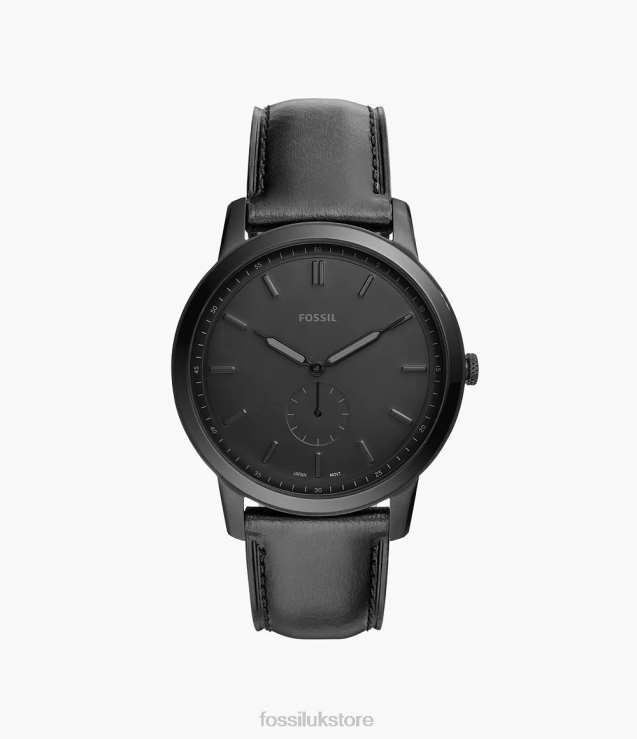 Watch 2N02H1399 Black Men Fossil The Minimalist Two-Hand Leather Watch