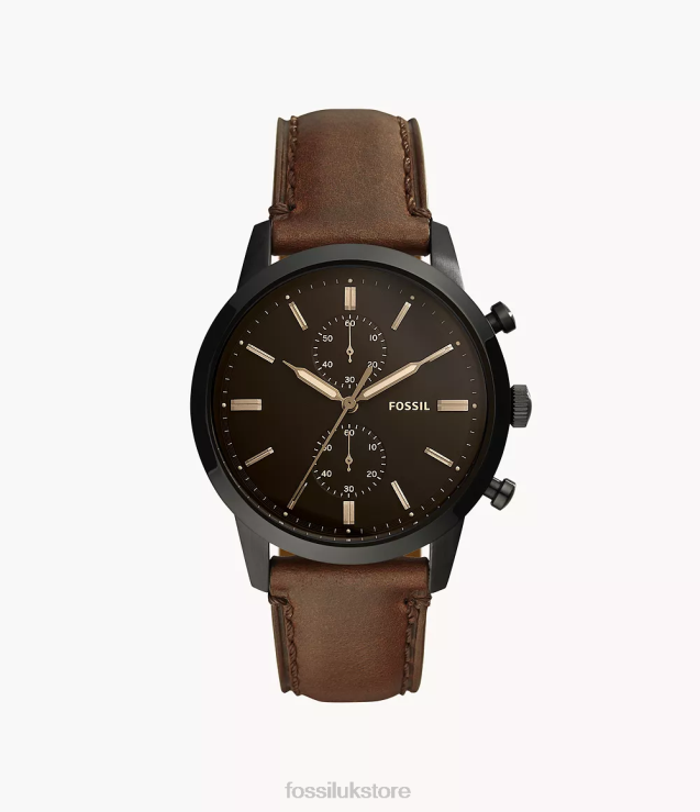 Watch 2N02H1401 Brown Men Fossil Townsman 44mm Chronograph Leather Watch