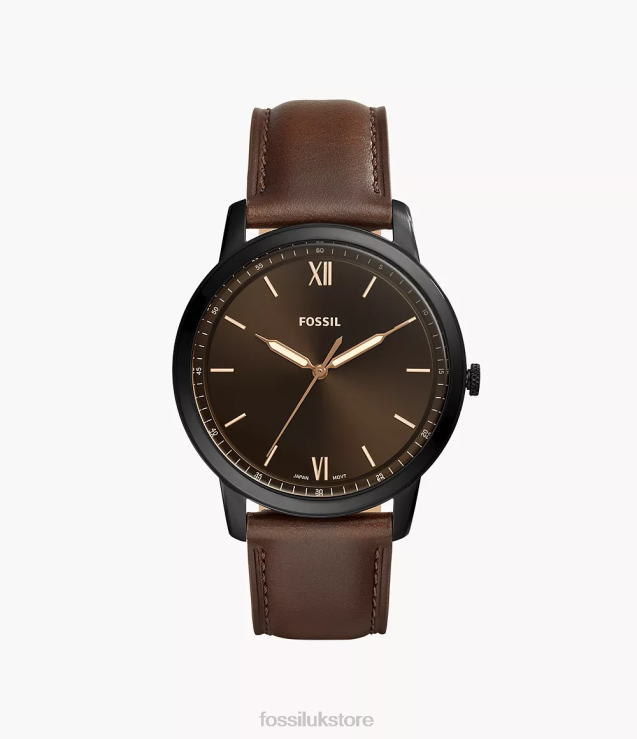 Watch 2N02H1405 Brown Men Fossil Minimalist Three-Hand Leather Watch