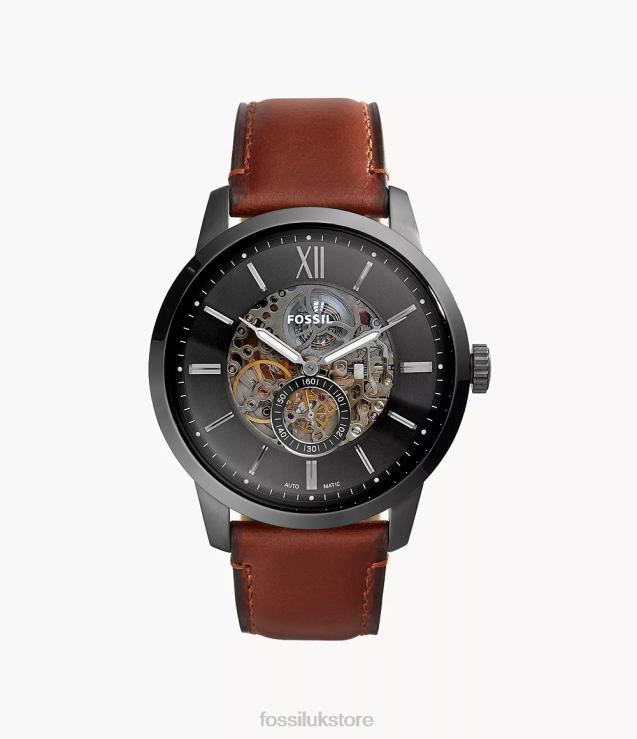 Watch 2N02H1407 Amber Men Fossil Townsman 48mm Automatic Leather Watch