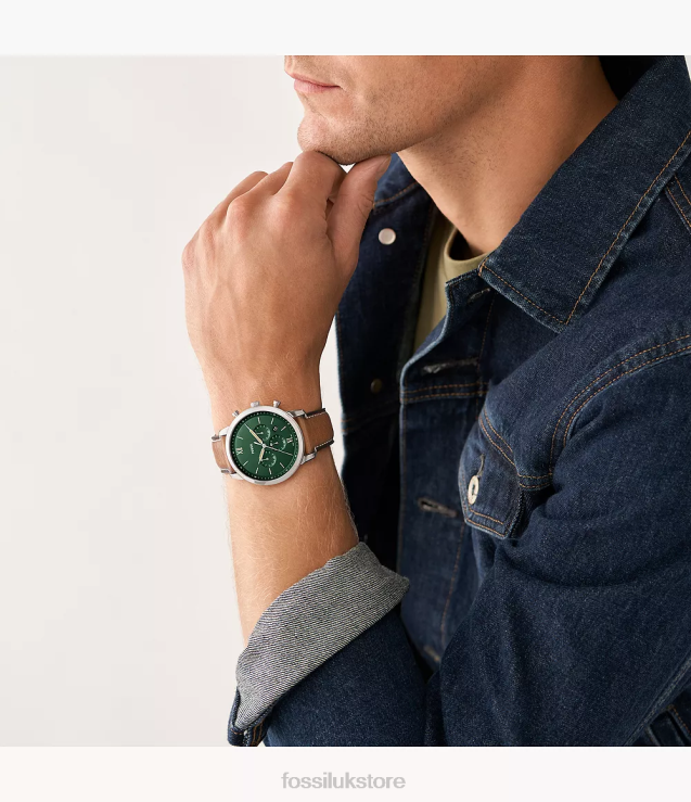 Watch 2N02H1410 Tan Men Fossil Neutra Chronograph LiteHide Leather Watch