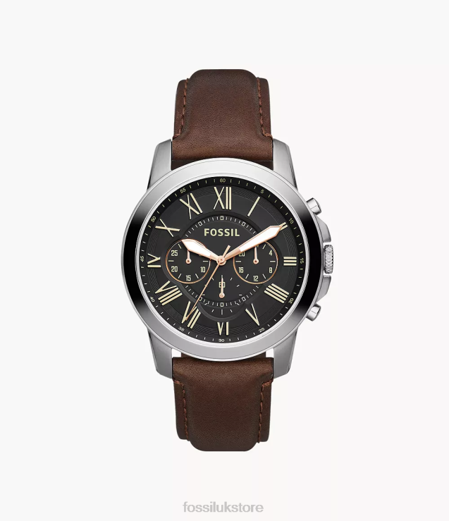 Watch 2N02H1424 Brown Men Fossil Grant Chronograph Leather Watch