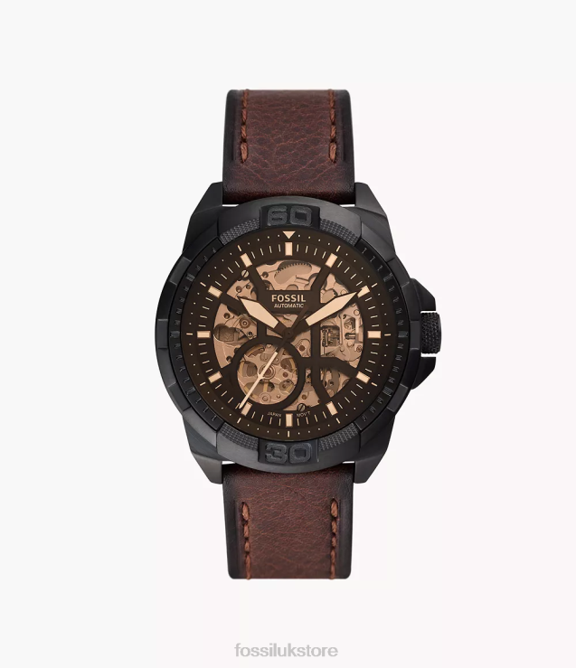 Watch 2N02H1433 Brown Men Fossil Bronson Automatic LiteHide Leather Watch