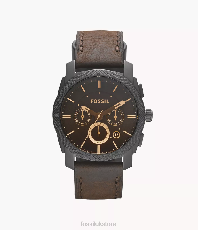 Watch 2N02H1435 Brown Men Fossil Machine Mid-Size Chronograph Leather Watch