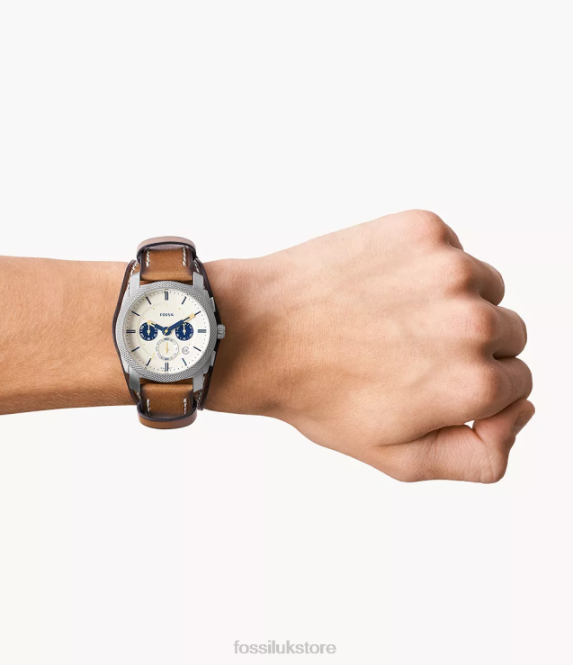 Watch 2N02H1440 Tan Men Fossil Machine Chronograph LiteHide Leather Watch