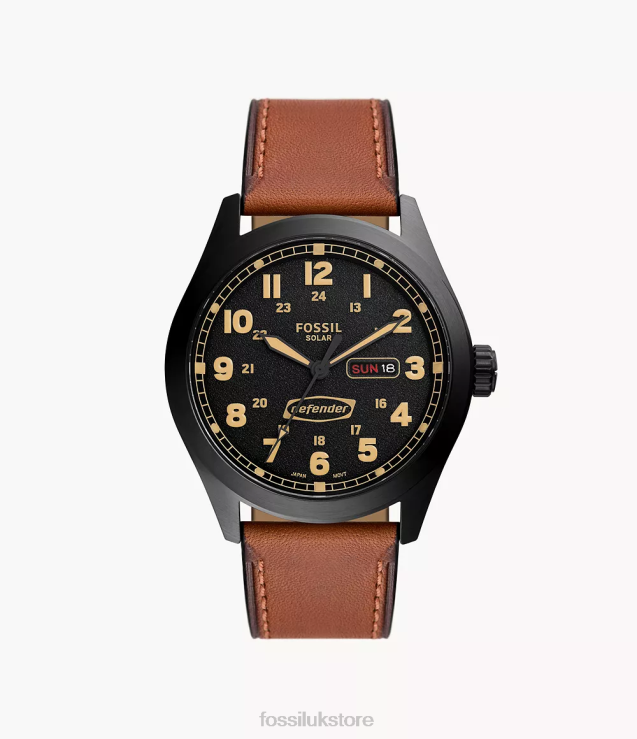 Watch 2N02H1443 Luggage Men Fossil Defender Solar-Powered Leather Watch