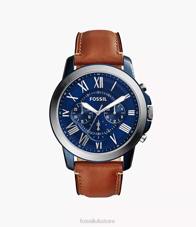Watch 2N02H1446 Brown Men Fossil Grant Chronograph Light Leather Watch