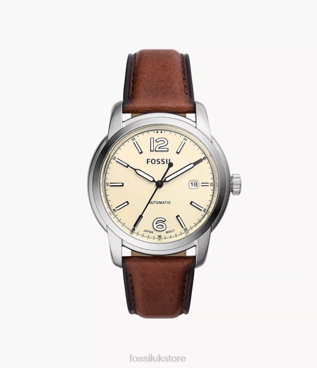 Watch 2N02H1454 Brown Men Fossil Heritage Automatic LiteHide Leather Watch
