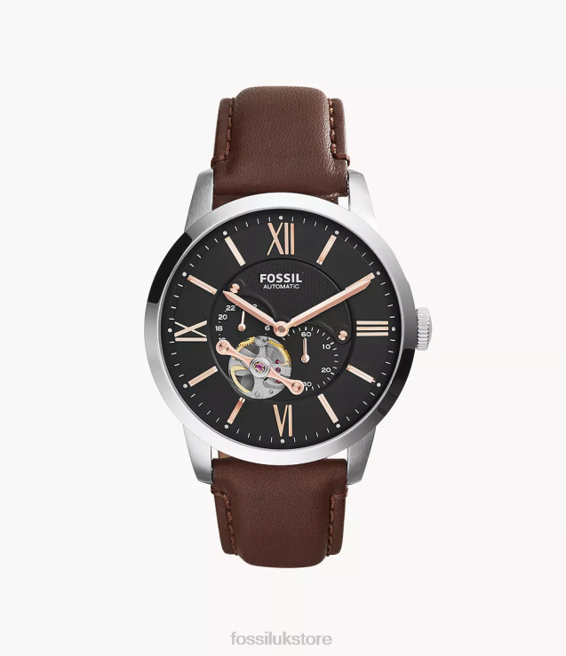Watch 2N02H1455 Brown Men Fossil Townsman Automatic Leather Watch
