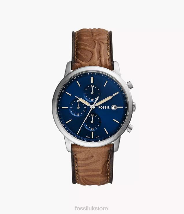 Watch 2N02H1595 Tan Men Fossil Minimalist Chronograph LiteHide Leather Watch