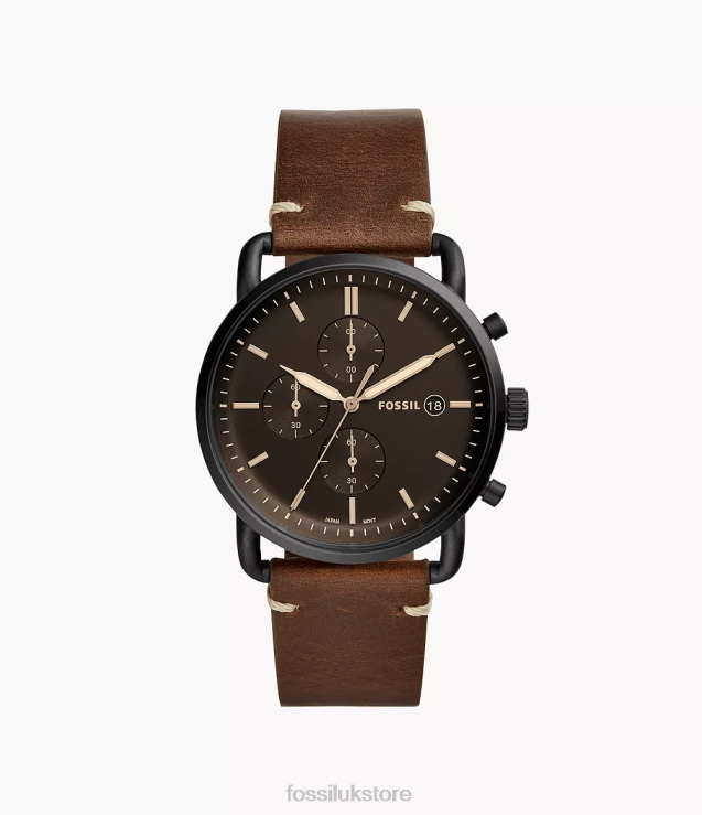Watch 2N02H1607 Brown Men Fossil The Commuter Chronograph Leather Watch