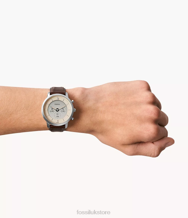 Watch 2N02H1332 Medium Brown Men Fossil Neutra Gen 6 Hybrid Smartwatch Leather