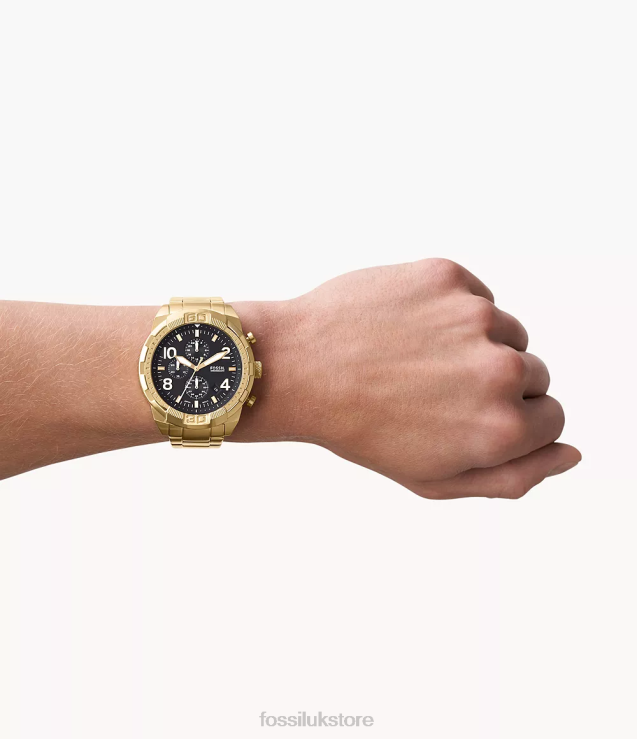 Watch 2N02H1339 Gold-Tone Men Fossil Bronson Chronograph Stainless Steel Watch