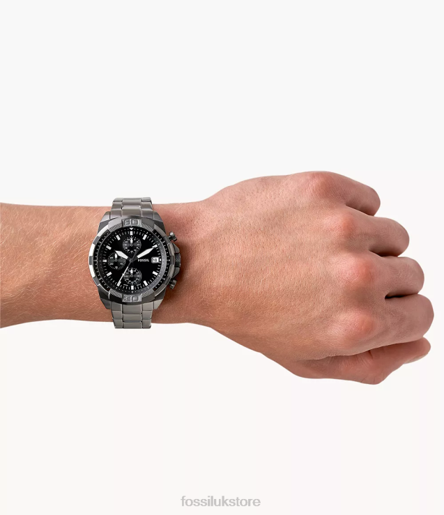 Watch 2N02H1341 Smoke Men Fossil Bronson Chronograph Stainless Steel Watch