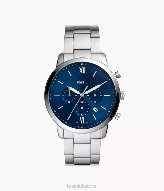 Watch 2N02H1343 Silver-Tone Men Fossil Neutra Chronograph Stainless Steel Watch