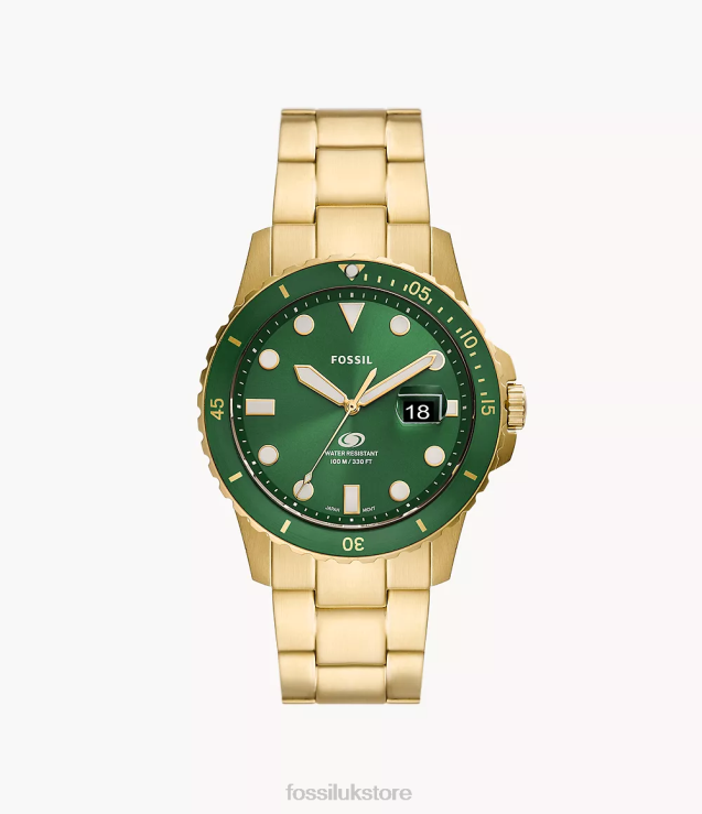 Watch 2N02H1350 Blue Men Fossil Three-Hand Date Stainless Steel Watch