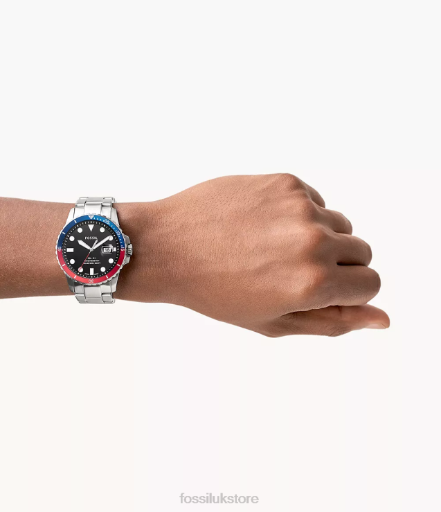 Watch 2N02H1359 Silver-Tone Men Fossil FB-01 Three-Hand Date Stainless Steel Watch