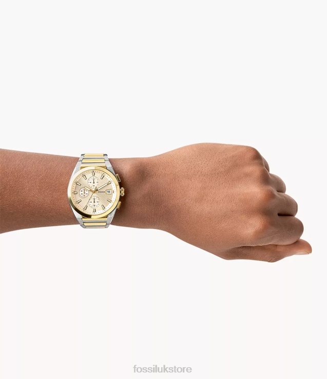 Watch 2N02H1368 Two-Tone Men Fossil Everett Chronograph Stainless Steel Watch