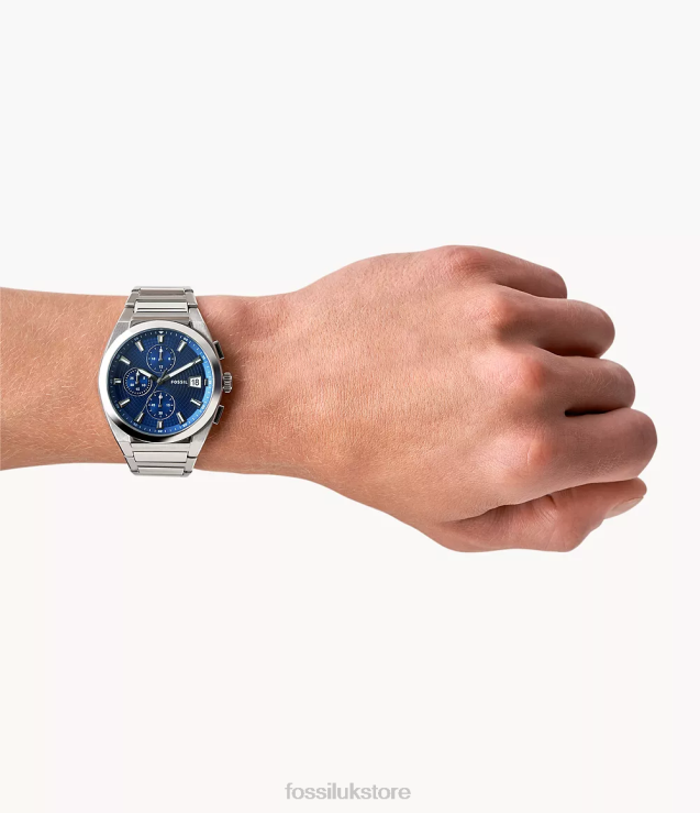 Watch 2N02H1373 Silver-Tone Men Fossil Everett Chronograph Stainless Steel Watch
