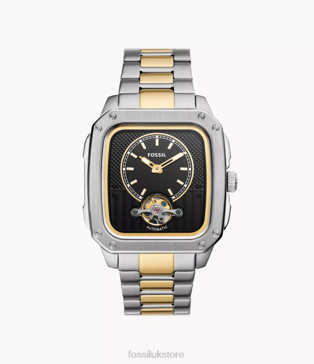 Watch 2N02H1383 Two-Tone Men Fossil Inscription Automatic Stainless Steel Watch