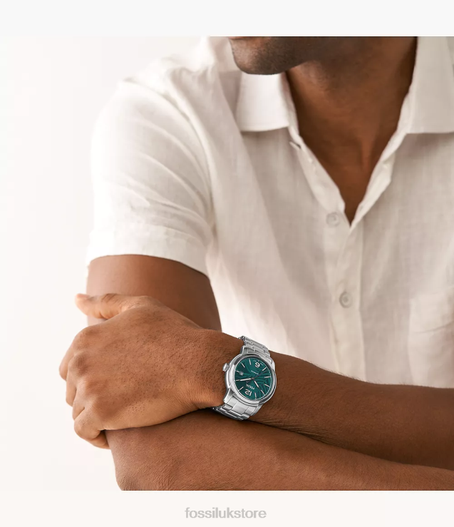 Watch 2N02H1385 Silver-Tone Men Fossil Heritage Automatic Stainless Steel Watch