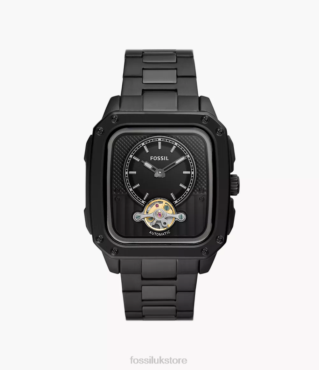 Watch 2N02H1387 Black Men Fossil Inscription Automatic Stainless Steel Watch