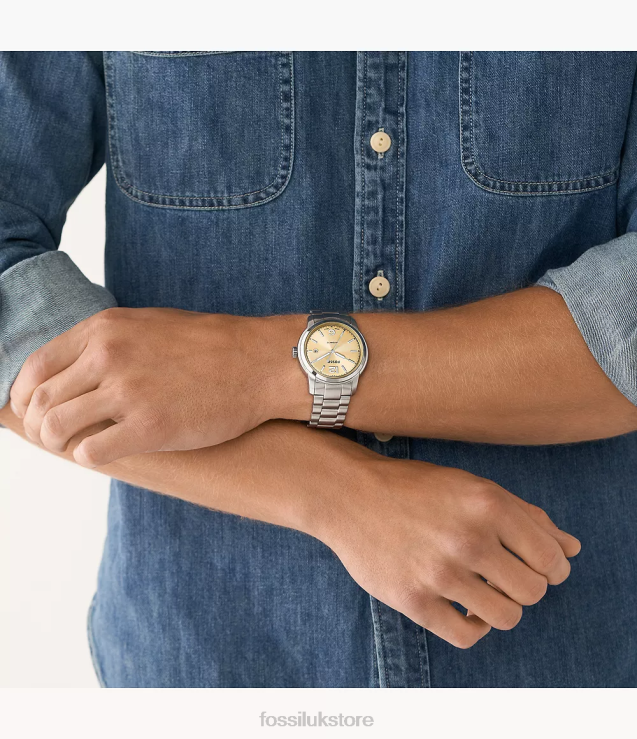 Watch 2N02H1391 Silver-Tone Men Fossil Heritage Automatic Stainless Steel Watch