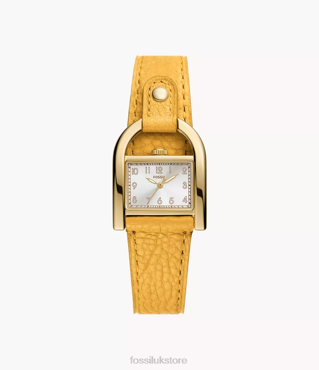 Watch 2N02H103 Yellow Women Fossil Harwell Three-Hand LiteHide Leather Watch