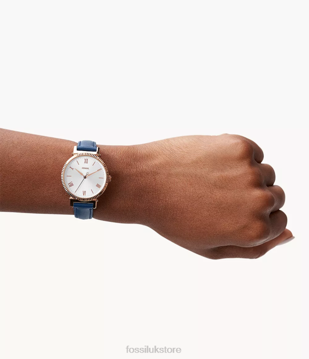 Watch 2N02H87 Midnight Navy Women Fossil Daisy Three-Hand Leather Watch