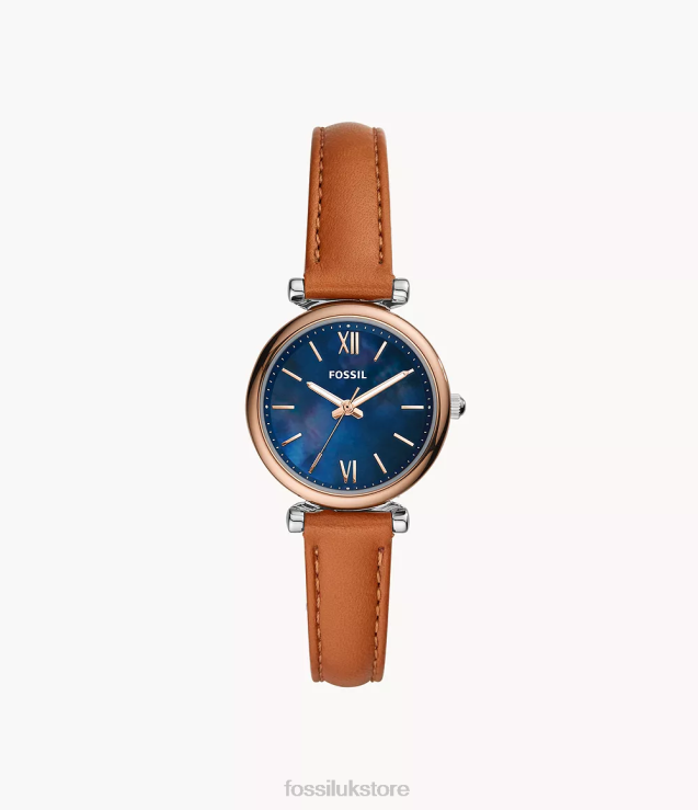 Watch 2N02H93 Tan Women Fossil Carlie Mini Three-Hand Leather Watch