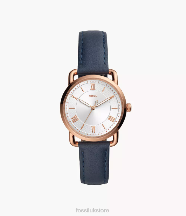 Watch 2N02H97 Midnight Navy Women Fossil Copeland Three-Hand Leather Watch
