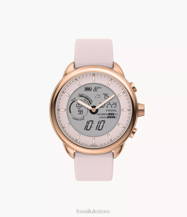 Watch 2N02H11 Blush Women Fossil Gen 6 Wellness Edition Hybrid Smartwatch Silicone