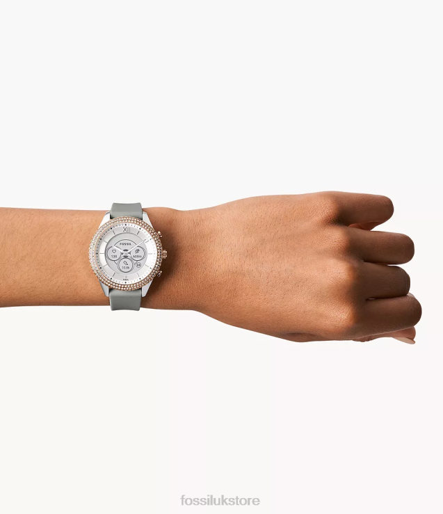 Watch 2N02H256 Gray Women Fossil Stella Gen 6 Hybrid Smartwatch Silicone
